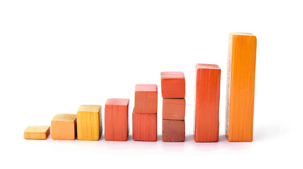 Colorful wooden blocks arranged in ascending order, representing growth and progress in a simple conceptual illustration.