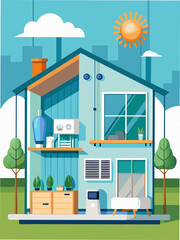 Fototapeta premium Heat pump in a contemporary home