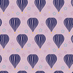 Set of seamless vector pattern with air balloons. Decorative elements for scrapbooking