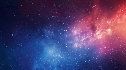 Obraz premium A breathtaking image of a starry night sky featuring a colorful nebula with hues of blue, purple, and red, evoking a sense of wonder and awe.
