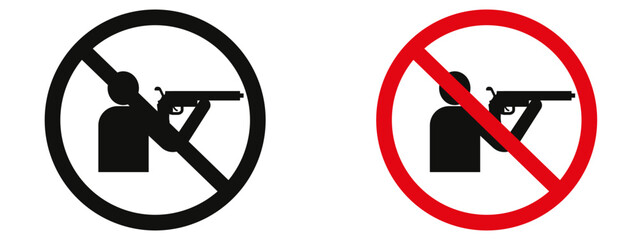 Stop hunting in protected areas with this no hunting sign, featuring a clear prohibition icon and safety warning label, ideal for wildlife conservation zones.