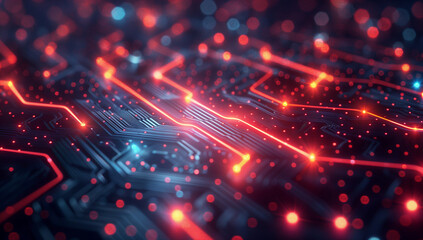 Fototapeta premium Abstract digital background. Optical fiber of digital communication. is an optical fiber with a stream of information, Technology background