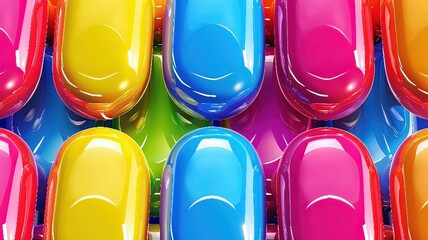 Medicine pills flat design top view health care theme cartoon drawing Triadic Color Scheme