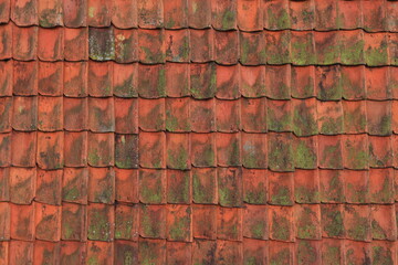 Red Tiles Building Exterior Detail at Zaanse Schans, Netherlands