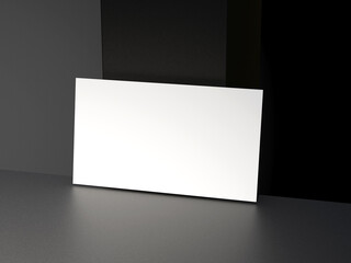 Business card on elegant metallic black background