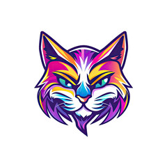 Obraz premium Close-up cat face colorful background