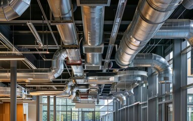 An energy recovery ventilation ERV system installed in a stateoftheart building, ensuring optimal indoor air quality