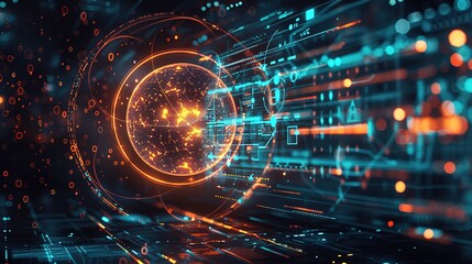 Obraz premium Science and technology photosensitive background