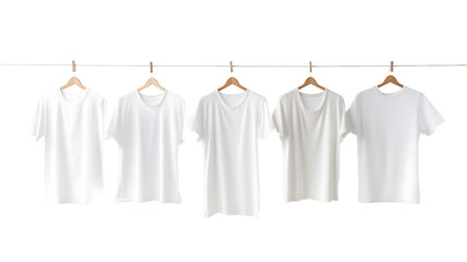 white shirt on the hanger on transparent background