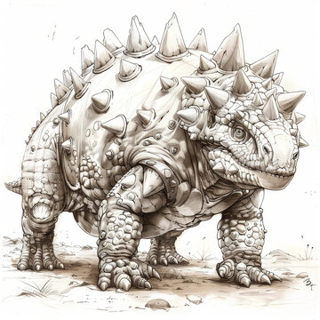 recommend clip art: illustration of an Ankylosaurus dinosaur