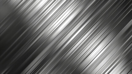 Metallic silver background with thin lines creating an abstract stripe pattern.