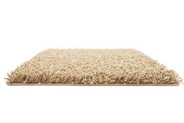 Beige Shaggy Carpet on White Background