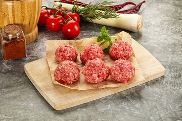 Raw beef meatball minced meat