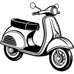 scooter vector silhouette illustration and svg file