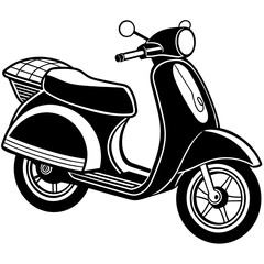 scooter vector silhouette illustration and svg file