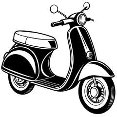 scooter vector silhouette illustration and svg file