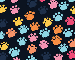 seamless pattern cat paw