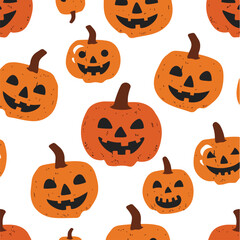 halloween pumpkins seamless pattern
