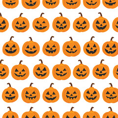 seamless pattern pumpkin face vector