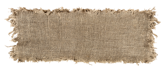 Burlap texture. A piece of torn burlap on a white background. Canvas. Packing material