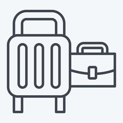 Icon Baggage. related to Airport symbol. line style. simple design illustration