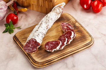 Spanish dry pork sausage Fuet