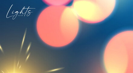 Fototapeta premium Bokeh and fireworks light effect. Shining holiday and party design. Blur light.