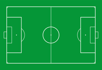 Football pitch. Soccer field line style. Black outline court and stadium scheme on white background. Football match, league scheme. Vector
