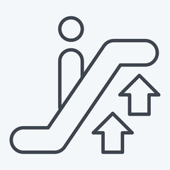 Icon Up Escalator. related to Airport symbol. line style. simple design illustration