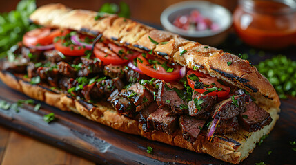 Stuffed beef sandwich