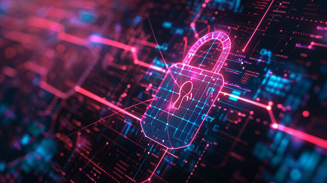 Cyber Security Ransomware Email Phishing Encrypted Technology, Digital Information Protected Secured