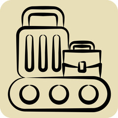 Icon Conveyor Belt. related to Airport symbol. hand drawn style. simple design illustration
