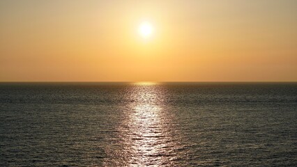 沖縄県慶良間諸島阿嘉島の新城展望台から見た夕焼け