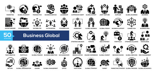  Business Global Icon Collection	