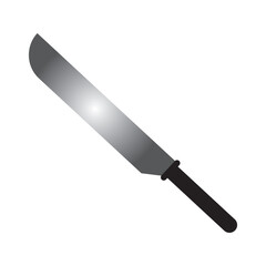Knife vector flat illustration. Kitchen knife vector illustration isolated on white background.