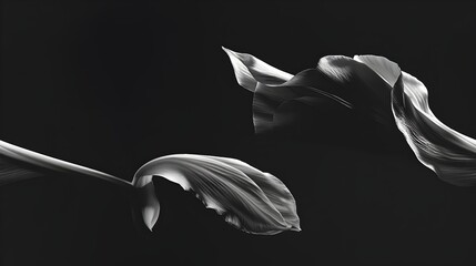 Elegant Black and White Bud Unfurling a Minimalist Study in Simplicity and Beauty