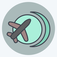 Icon International Flight. related to Airport symbol. color mate style. simple design illustration
