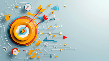 Obraz premium Abstract business target with arrows and data elements