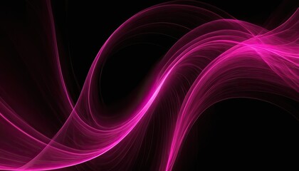 Pink flow wave on black shiny spangled background
