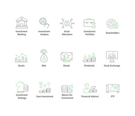Finance and Work Icon Set - Money, Tax, Earnings, and Payment Illustrations with editable stroke.