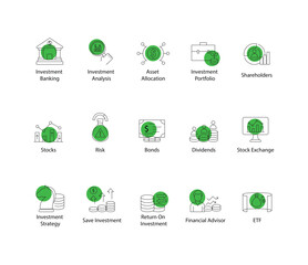 Financial and Accounting Icon Set - Money, Tax, Earnings, and Payment Elements with editable stroke.