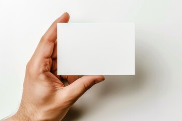 Obraz premium Blank White Card Mockup on Hand created with Generative AI