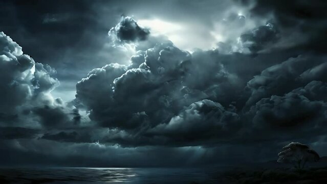 Very dark, dark, endler abyss cloud sky, no light, no land, no tree, no nothing but the only very dark sky with lot of clouds.