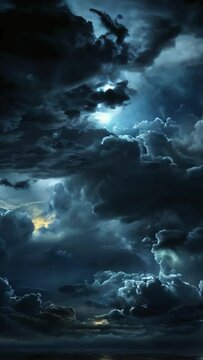 Very dark, dark, endler abyss cloud sky, no light, no land, no tree, no nothing but the only very dark sky with lot of clouds
