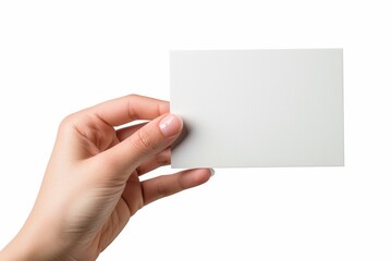 Obraz premium Blank White Card Mockup on Hand created with Generative AI