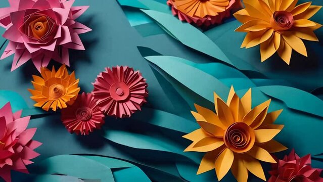 Beautiful flowers paper style