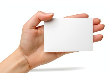 Obraz premium Blank White Card Mockup on Hand created with Generative AI