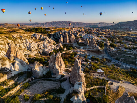 View of Goreme Historical National Park, Cappadocia, Turkey