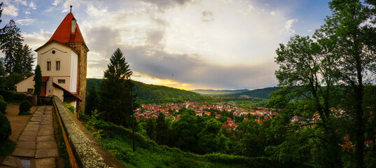 Sighișoara at the sunset after the rain, Transylvania, Romania