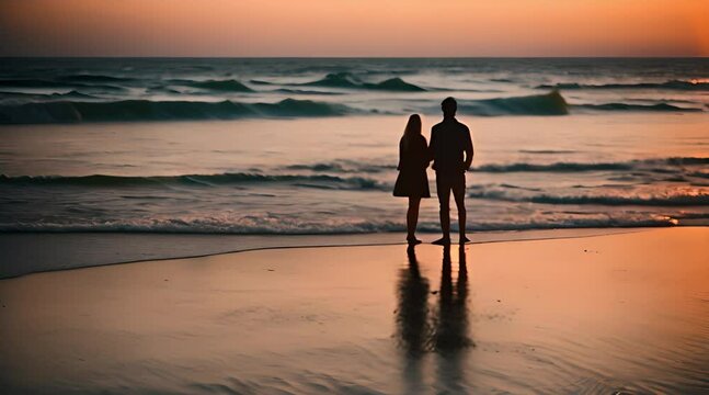 Couple Admiring Beach Beauty